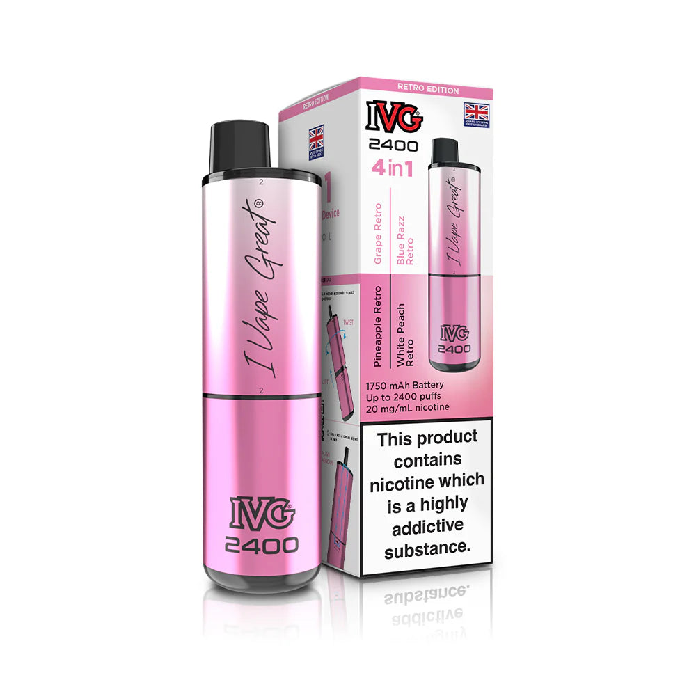 IVG 2400 Prefilled 4 in 1  Vape - Retro edition