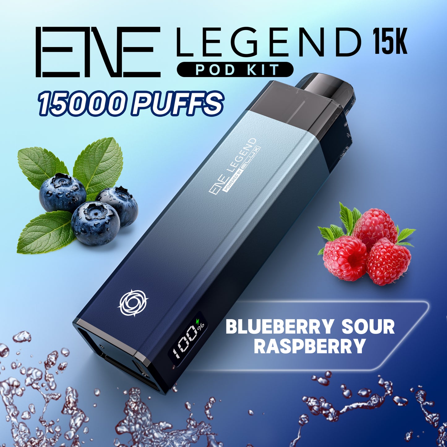 Elux ENE Legend 15k Pod Kit with blueberries and raspberries