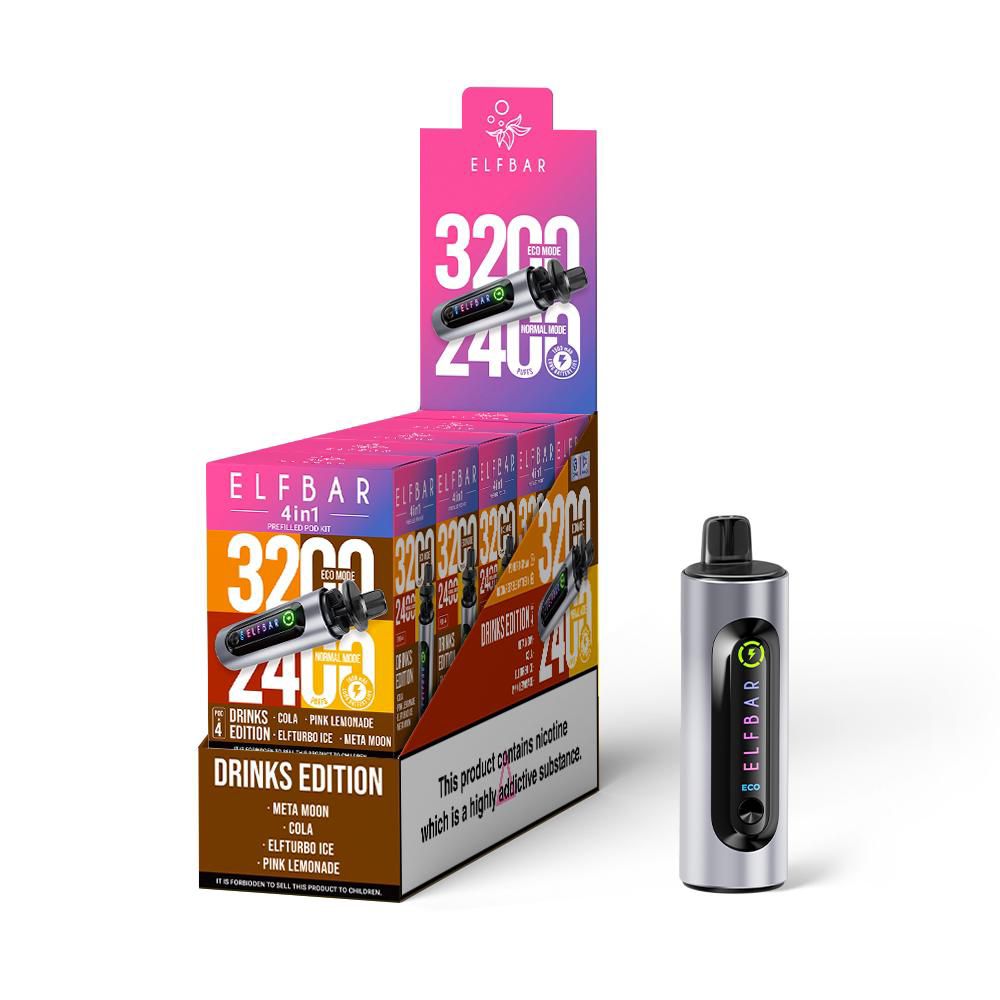 ELF Bar 4-in-1 Disposable Vape β Dual Modes, Up to 3200 Puffs Drinks Edition