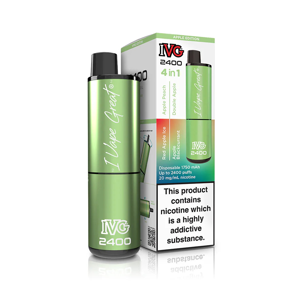 IVG 2400 Prefilled 4 in 1 Vape - Apple edition