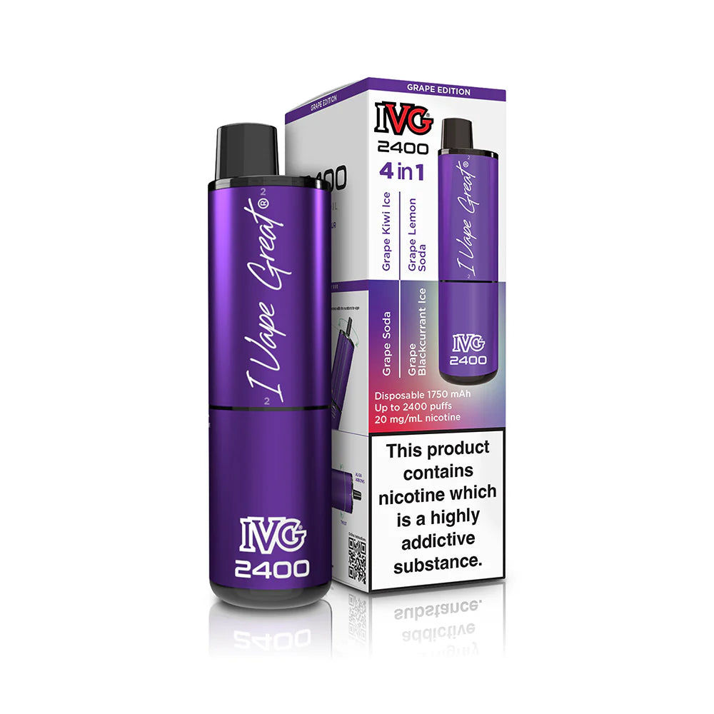 IVG 2400 Prefilled 4 in 1 Vape - Grape edition