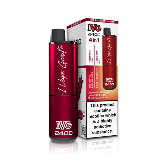 IVG 2400 Prefilled 4 in 1  Vape - Red raspberry edition