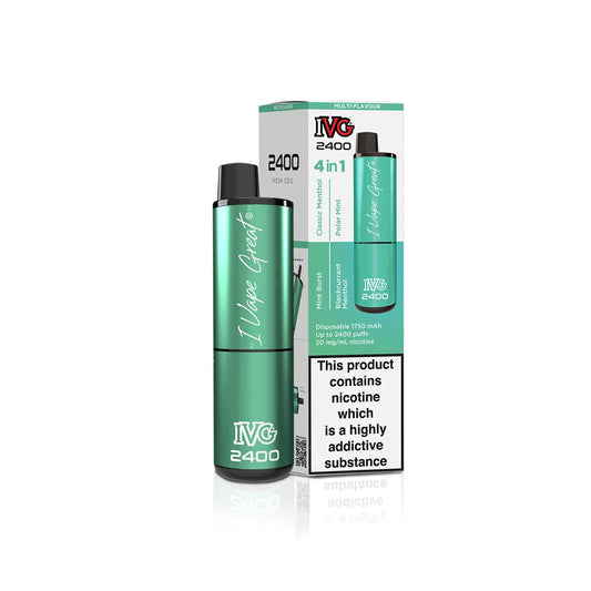 IVG 2400 Prefilled 4 in 1  Vape - Menthol edition