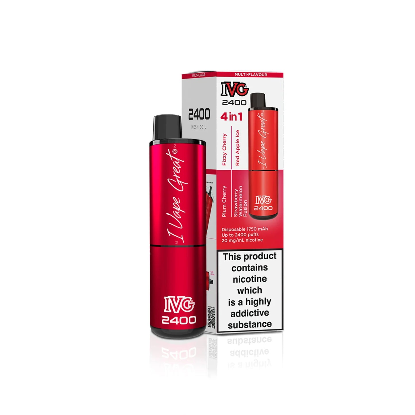 IVG 2400 Prefilled 4 in 1 Vape - Red edition