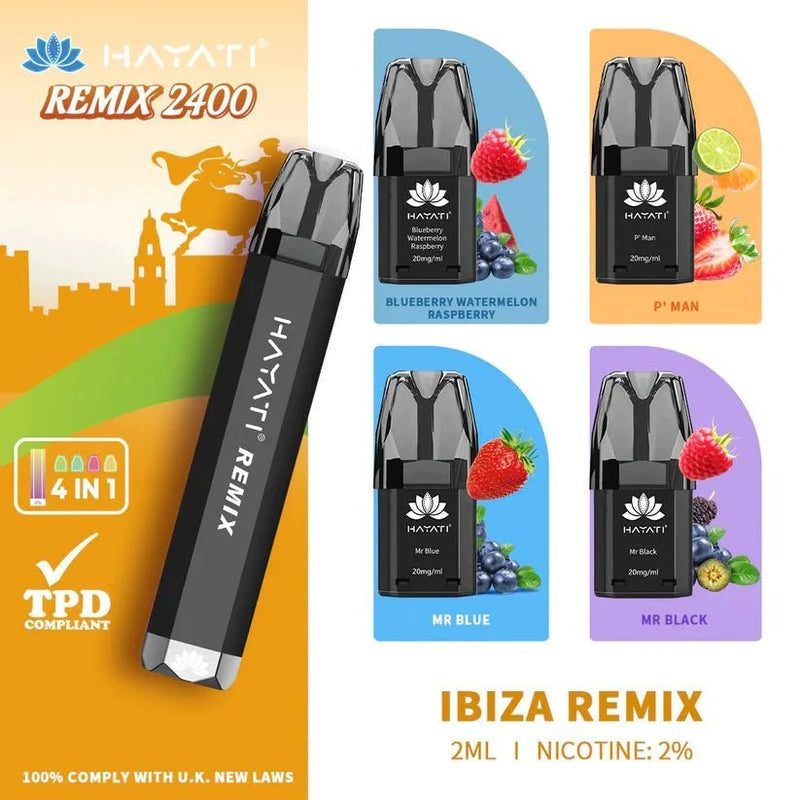 Hayati Remix 2400 4 in 1 Pod Kit | Best Price | UK | Vapes Wholesale