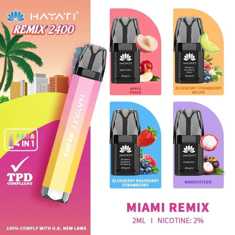 Hayati Remix 2400 4 in 1 Pod Kit | Best Price | UK | Vapes Wholesale