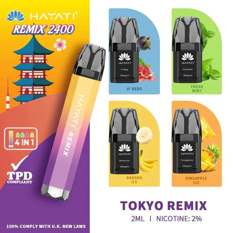 Hayati Remix 2400 4 in 1 Pod Kit | Best Price | UK | Vapes Wholesale