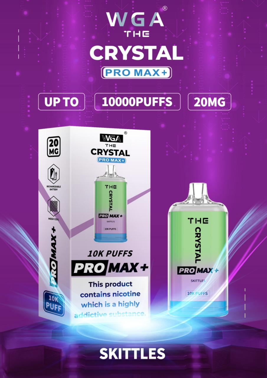 Crystal Pro Max Plus by WGA Disposable Vape Box - vapeswholesale