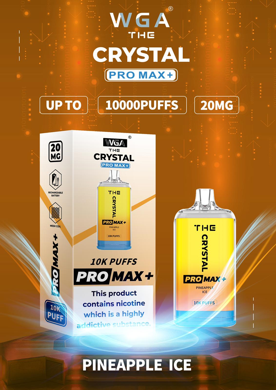 Crystal Pro Max Plus by WGA Disposable Vape Box - vapeswholesale