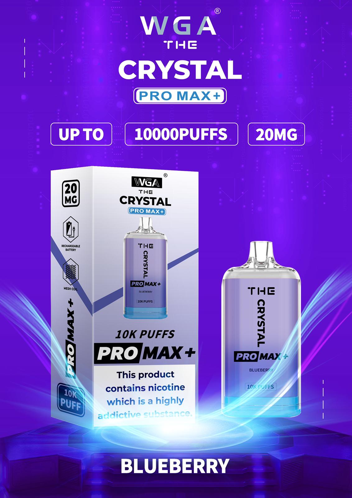 Crystal Pro Max Plus by WGA Disposable Vape Box - vapeswholesale