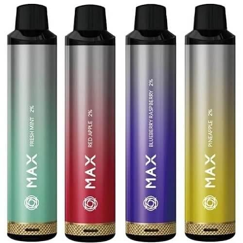 Elux Max 4000 disposable vapes in assorted flavors, on white background, vapeswholesale UK