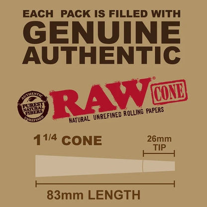 RAW Classic Cones | 1 1/4 | Box of 32 | 6pk