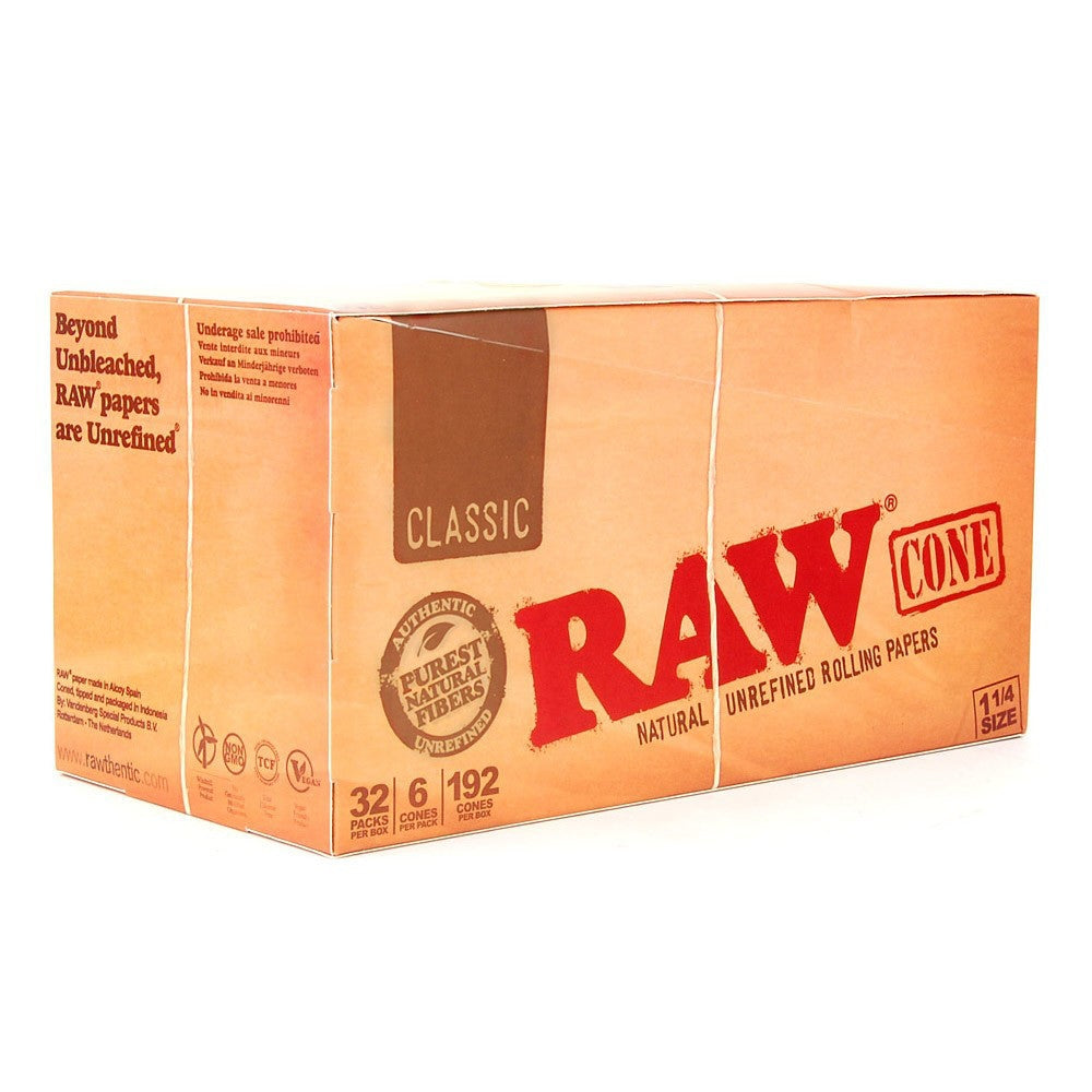 RAW Classic Cones | 1 1/4 | Box of 32 | 6pk