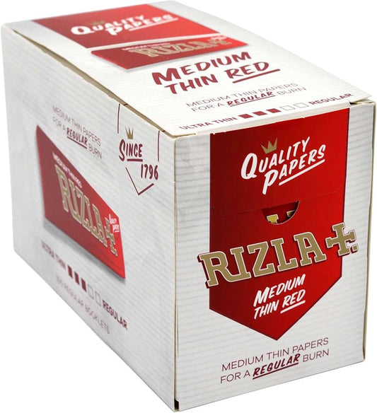 Rizla Medium Thin Red REG | Box of 100