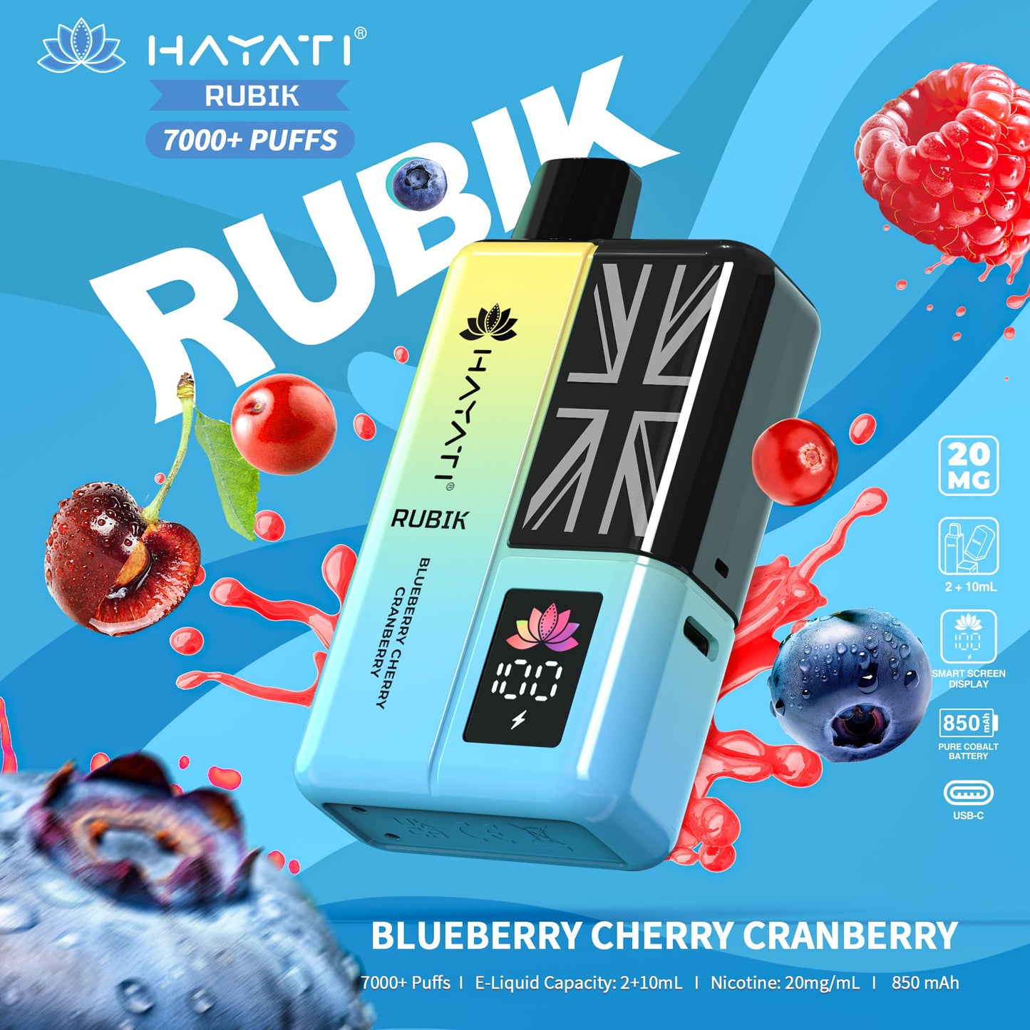 Hayati Rubik 7000 Puffs Disposable Vape| Best Price | UK | Vapes Wholesale