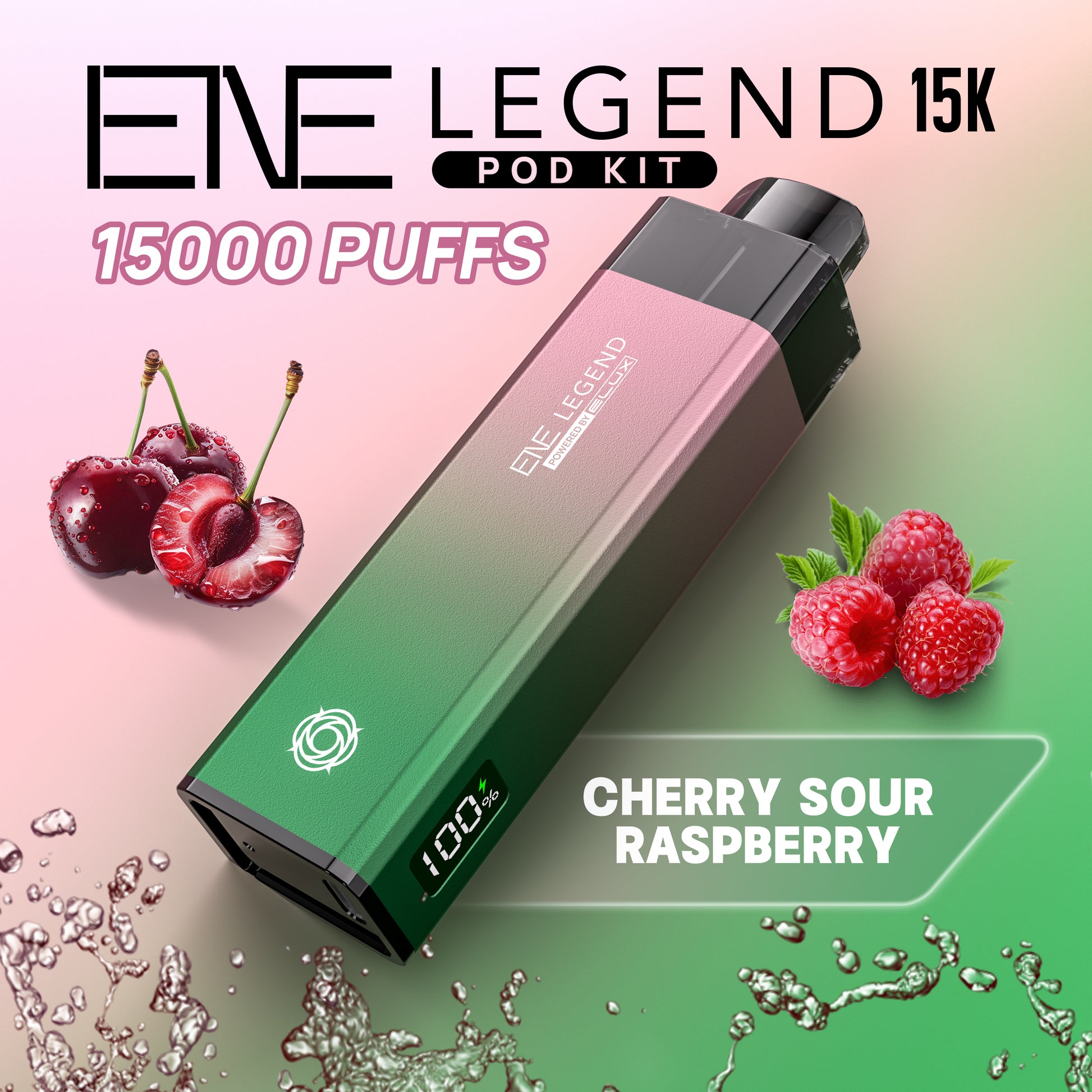 Elux ENE Legend 15k Pod Kit with cherry and raspberry 