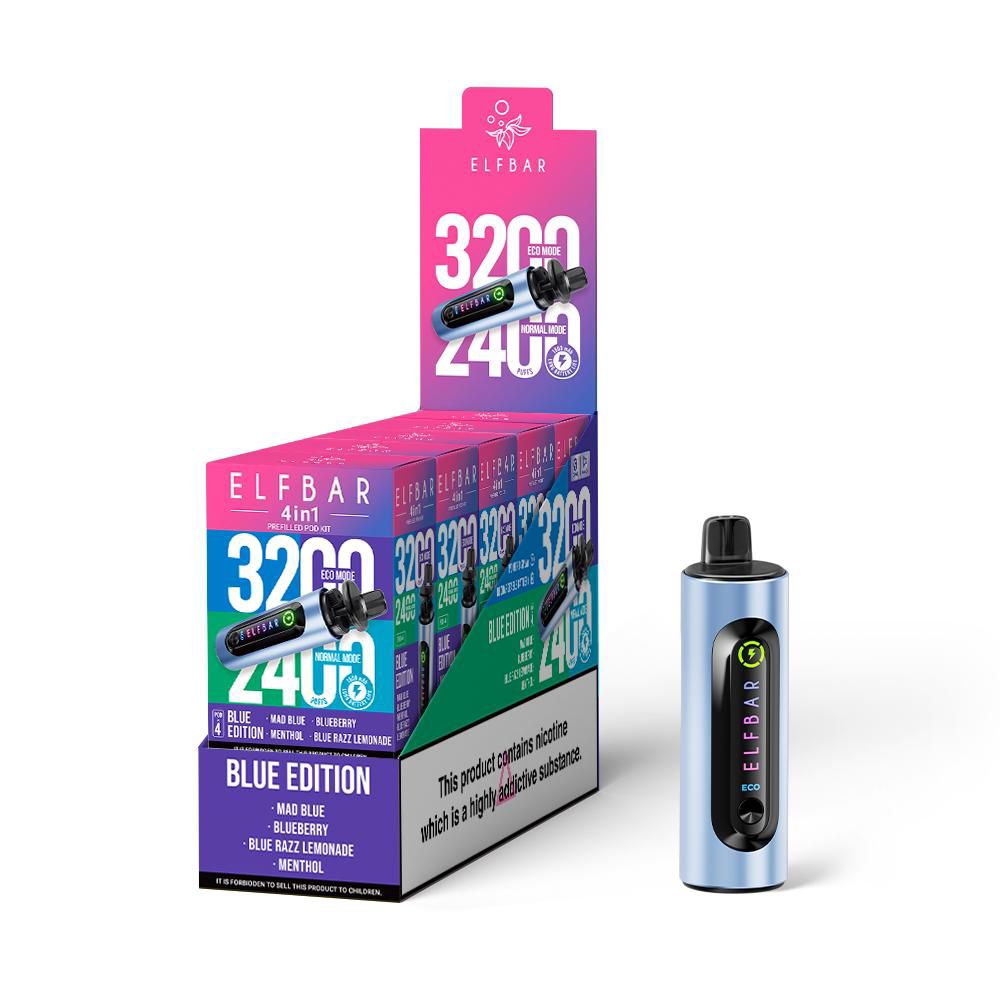ELF Bar 4-in-1 Disposable Vape – Dual Modes, Up to 3200 Puffs Blue Edition
