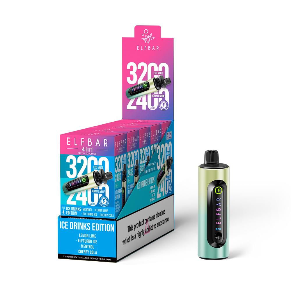 ELF Bar 4-in-1 Disposable Vape – Dual Modes, Up to 3200 Puffs Ice Drinks Edition
