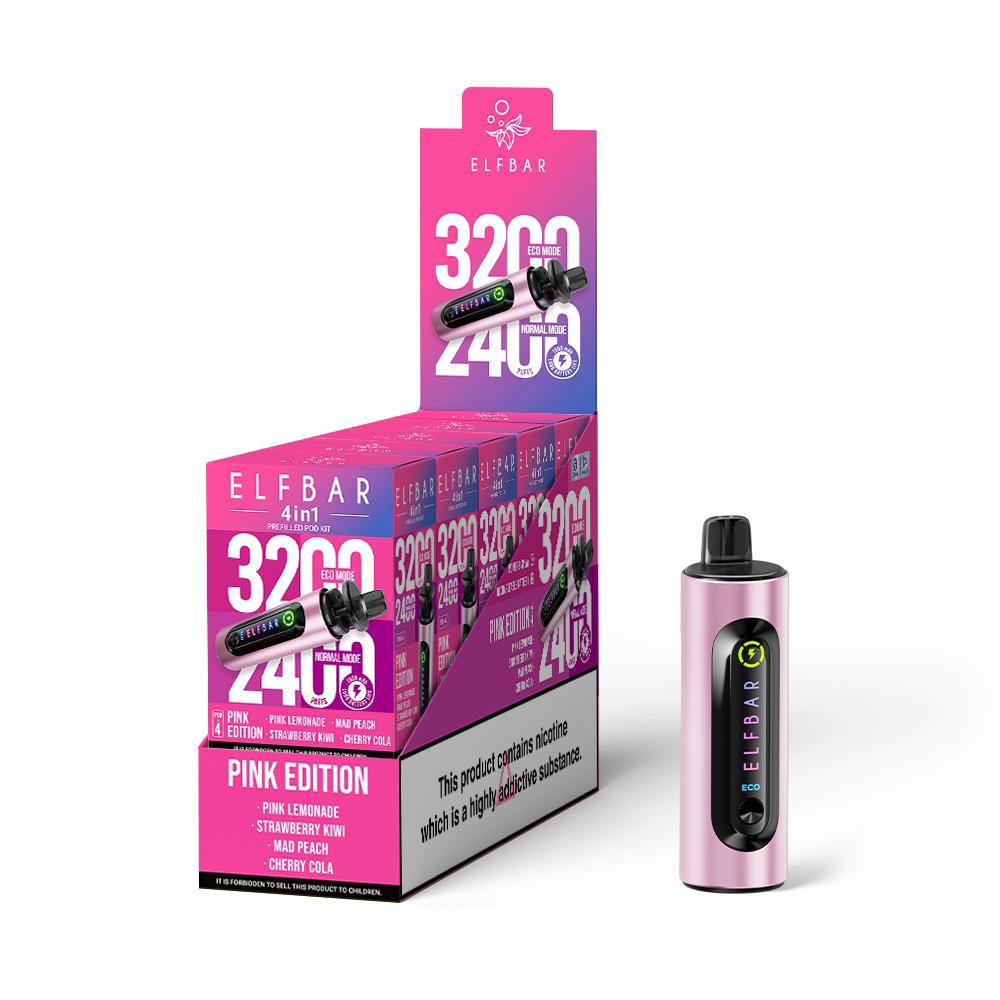 ELF Bar 4-in-1 Disposable Vape – Dual Modes, Up to 3200 Puffs Pink Edition