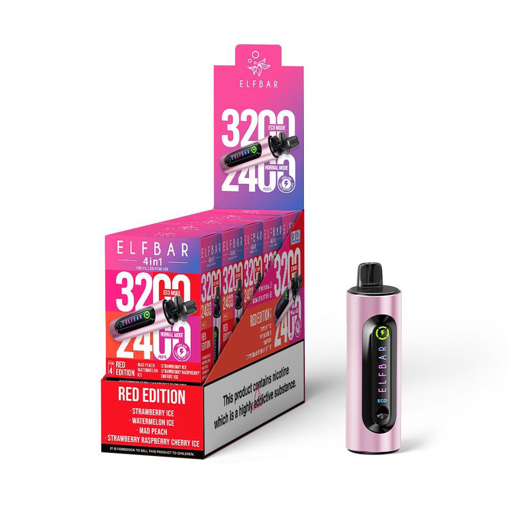 ELF Bar 4-in-1 Disposable Vape – Dual Modes, Up to 3200 Puffs Red Edition