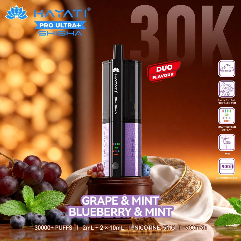Hayati Pro Ultra+ Shisha 30K Puffs Vape Kit