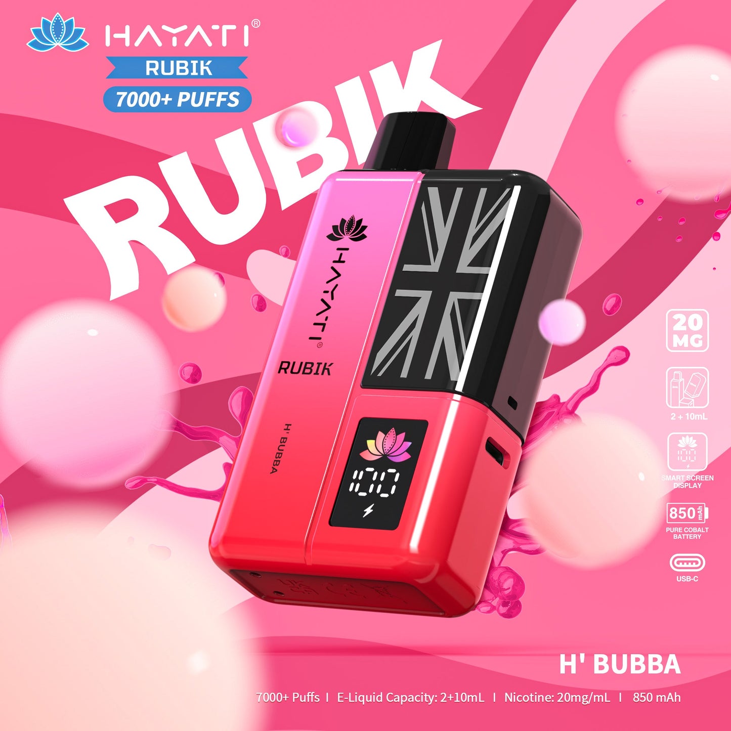 Hayati Rubik 7000 Puffs Disposable Vape| Best Price | UK | Vapes Wholesale