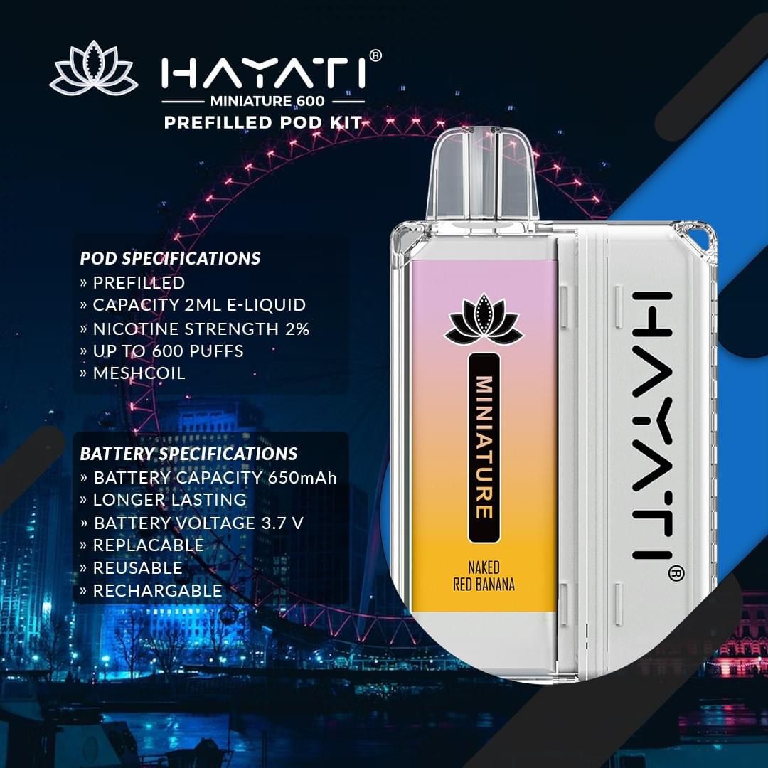 Hayati Miniature 600 (Flavour PODs only) - vapeswholesale