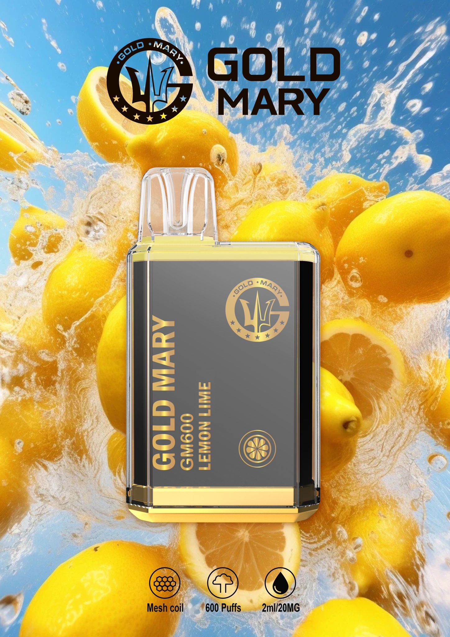 Gold Mary GM 600 2 ml/mg | Mesh Coil | Disposable Vape - vapeswholesale