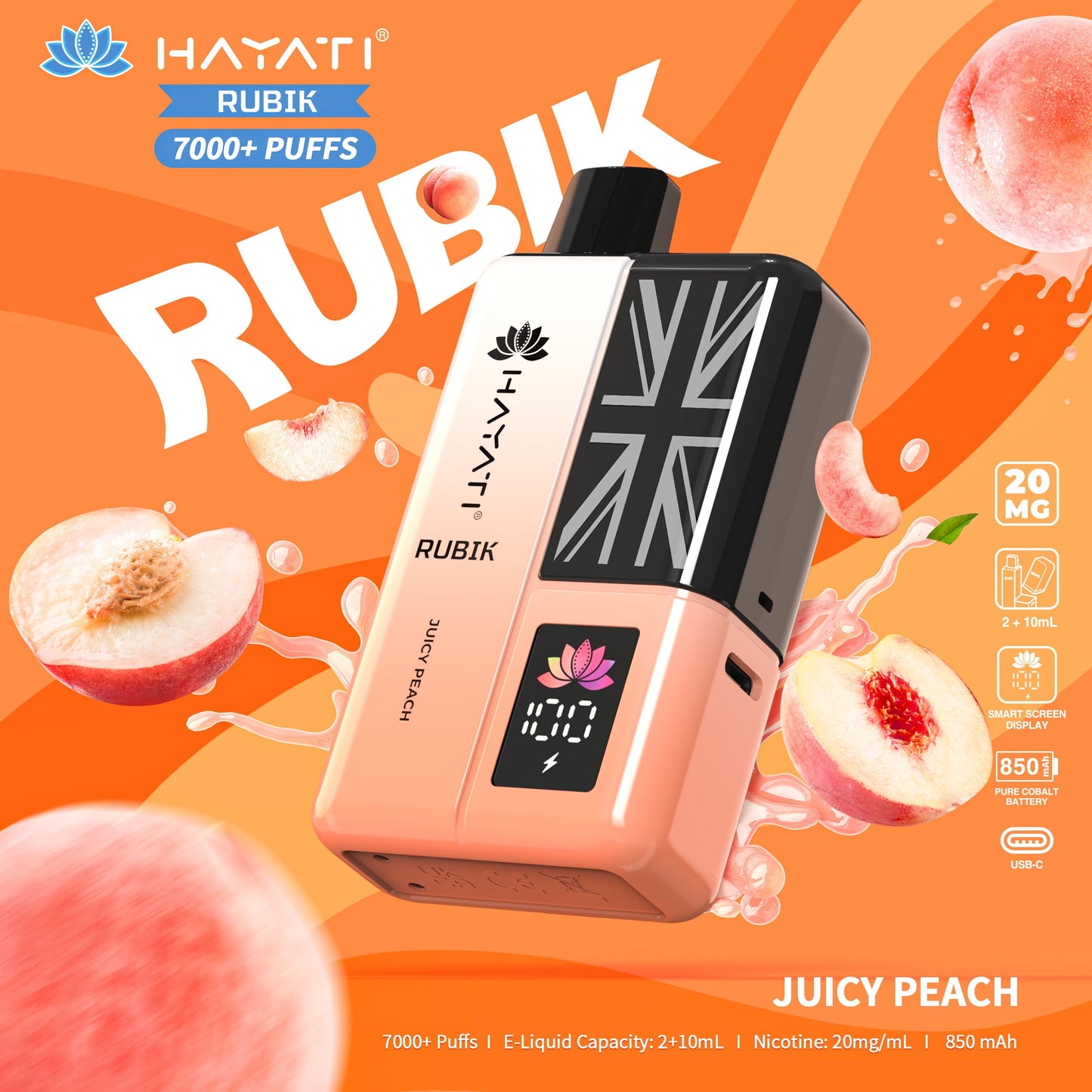 Hayati Rubik 7000 Puffs Disposable Vape| Best Price | UK | Vapes Wholesale