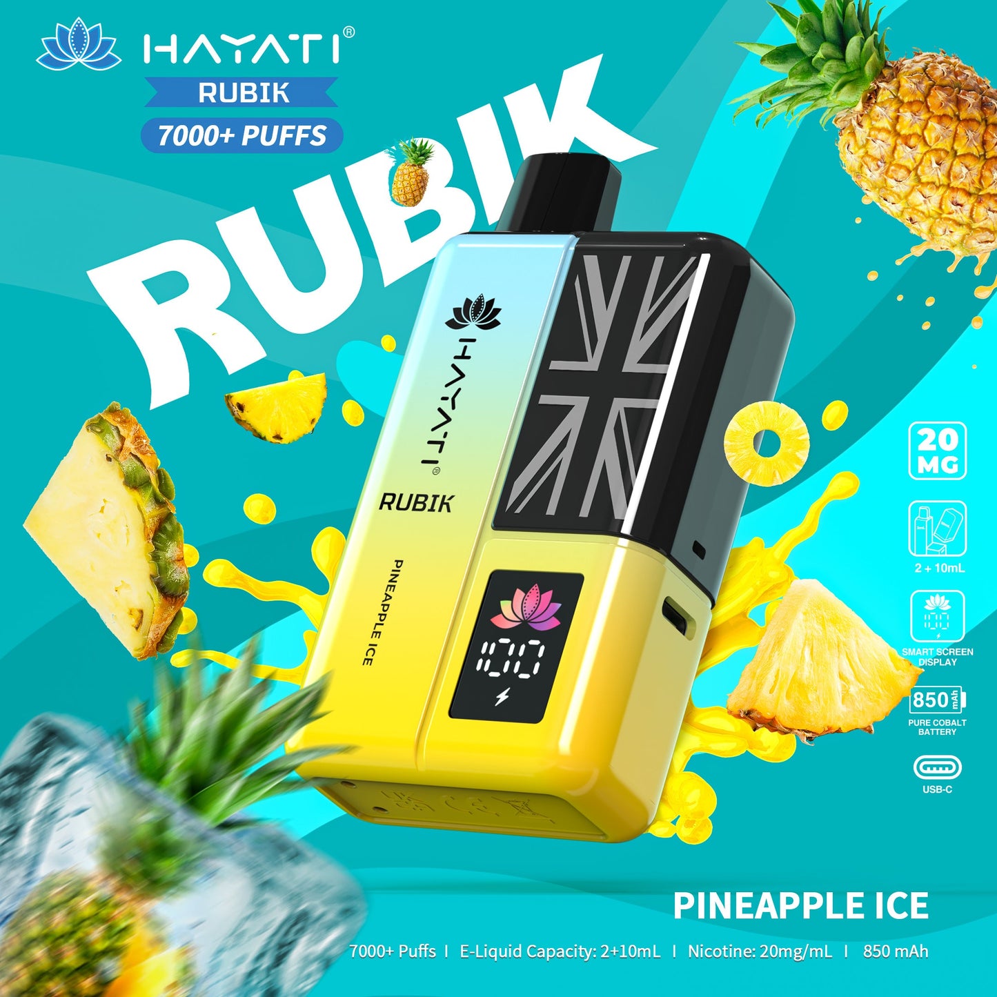 Hayati Rubik 7000 Puffs Disposable Vape| Best Price | UK | Vapes Wholesale