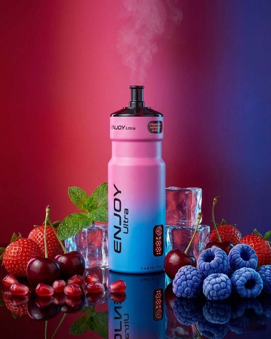 Enjoy Ultra Refillable Vape Kit 9000 Puffs 20mg - Strawberry Raspberry Cherry
