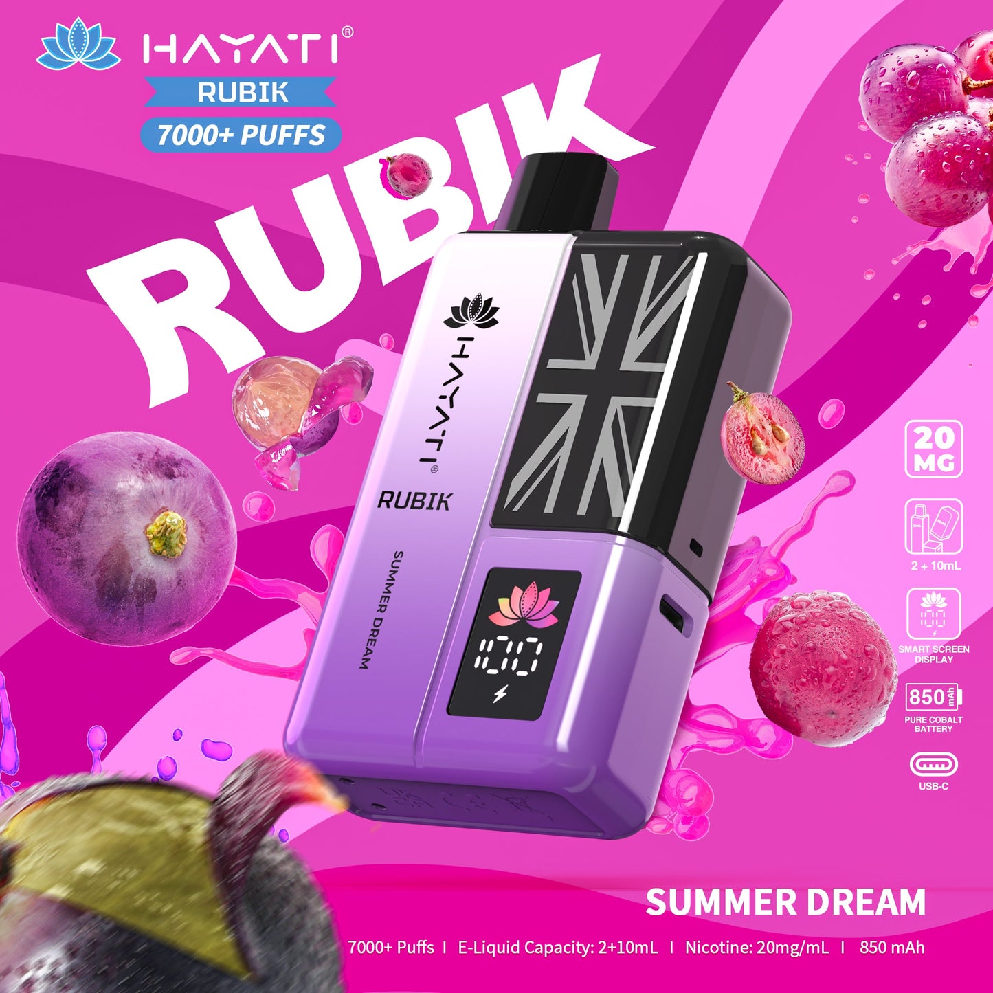 Hayati Rubik 7000 Puffs Disposable Vape| Best Price | UK | Vapes Wholesale