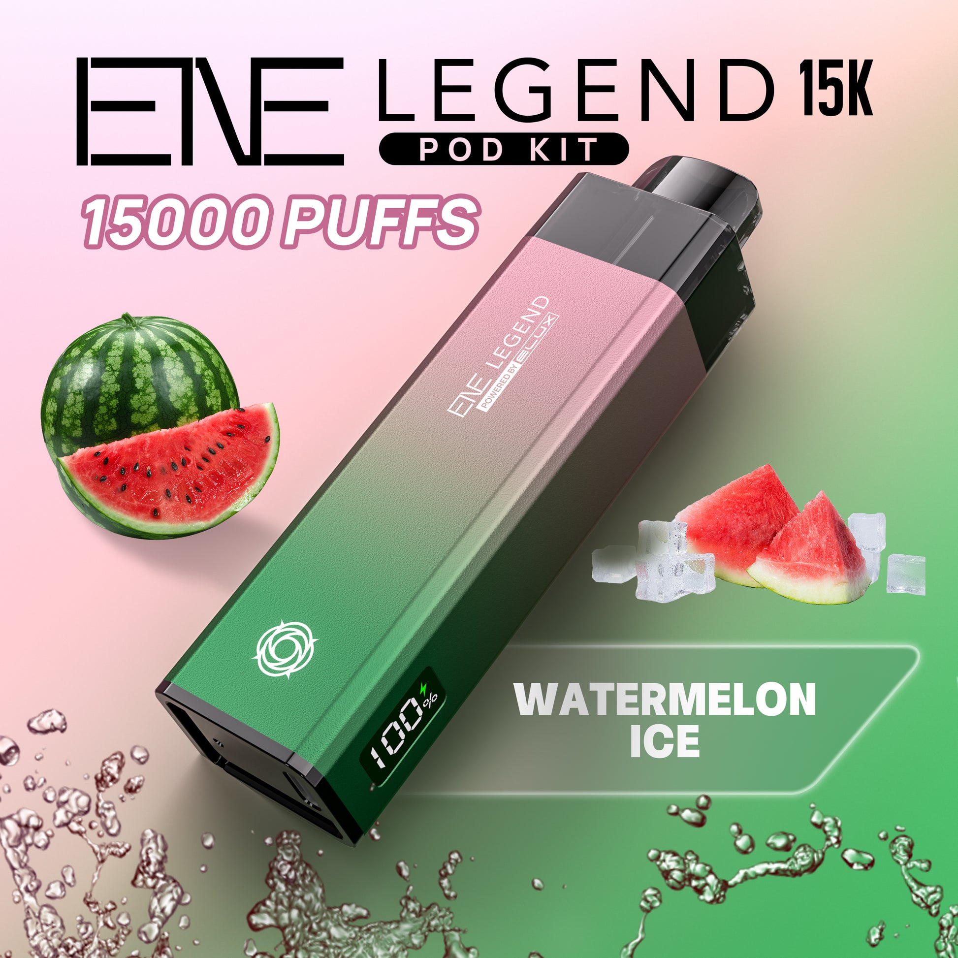 ENE Legend 15K pod kit with watermelon ice flavor