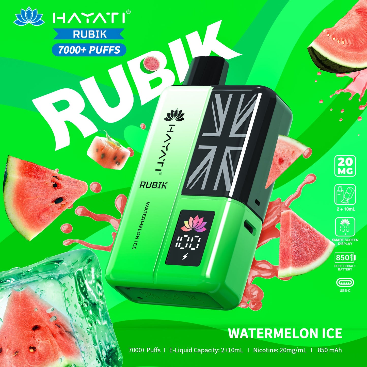 Hayati Rubik 7000 Puffs Disposable Vape| Best Price | UK | Vapes Wholesale