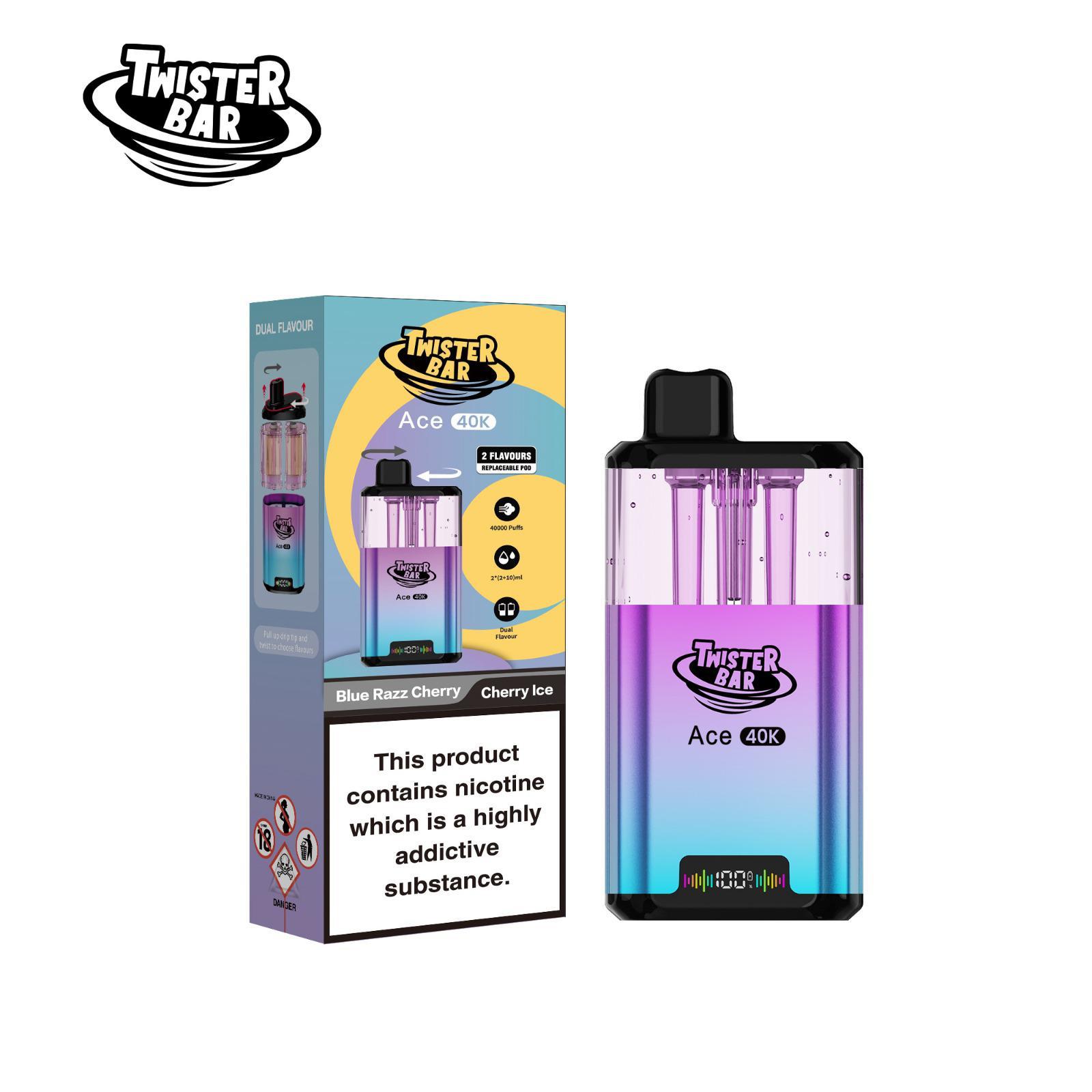 Twister Bar Ace 40K Vape Removable Battery & Dual Flavour Twister Bar Ace 40K Vape Removable Battery & Dual Flavour