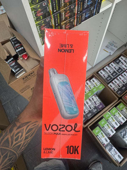 VOZOL Sleek Max Lemon and Lime 10K prefilled pod kit packaging