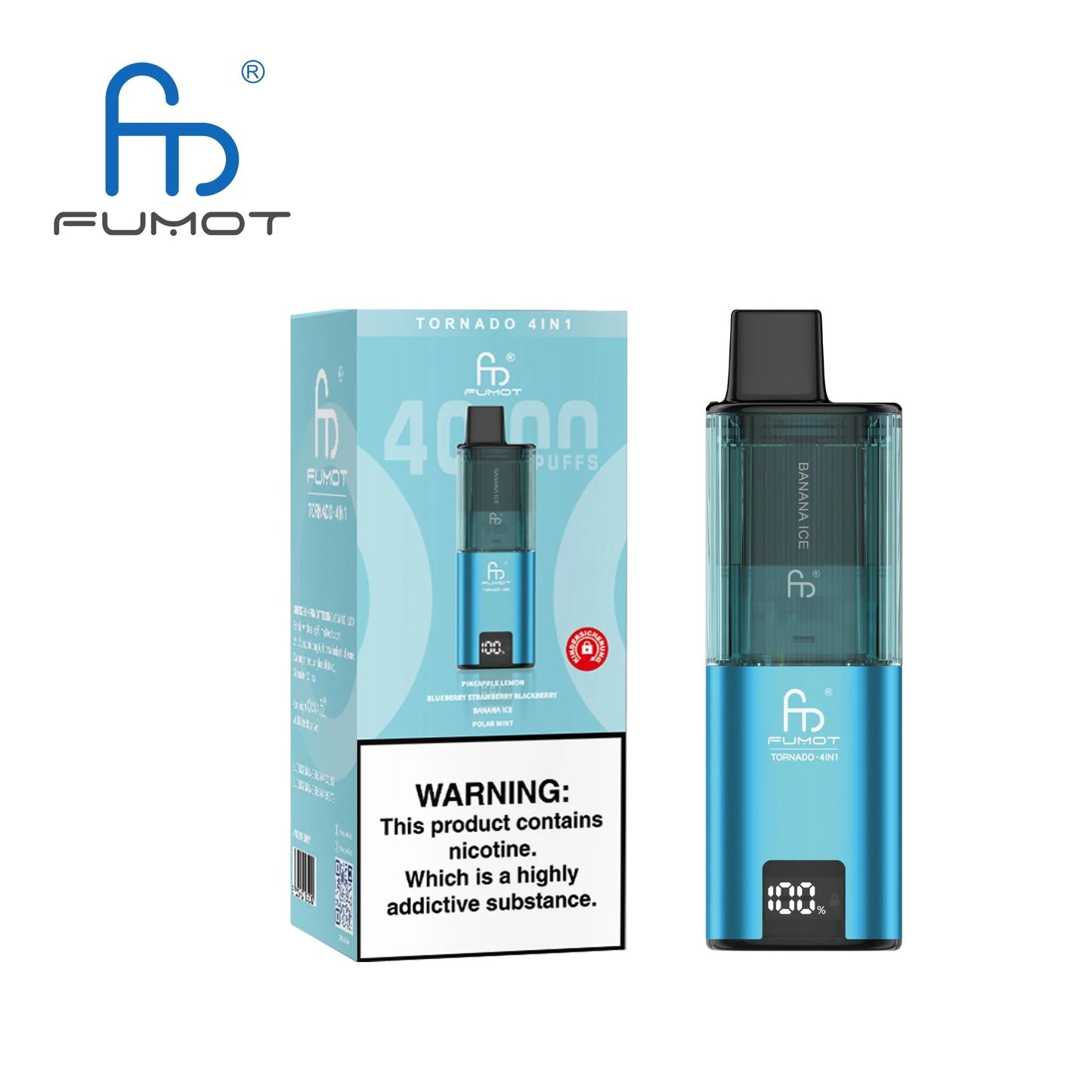 Fumot Tornado 4 in 1 Disposable Vape – 4 Flavors, 4000 Puffs in One Device - vapeswholesale