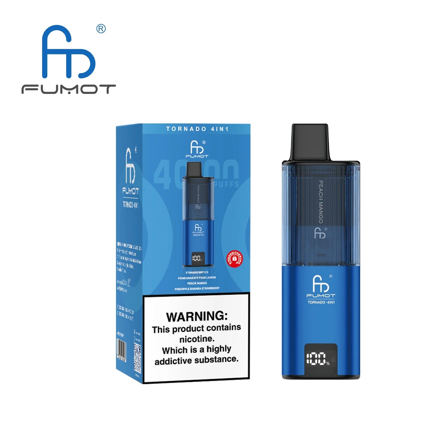 Fumot Tornado 4 in 1 Disposable Vape – 4 Flavors, 4000 Puffs in One Device - vapeswholesale