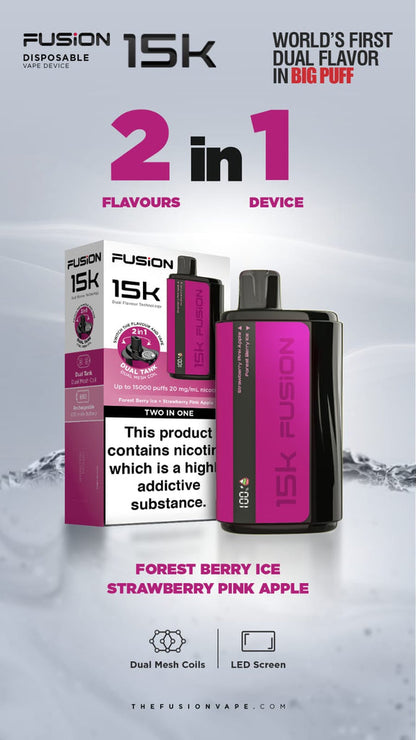 2 IN 1 FUSION 15K PUFFS DISPOSABLE VAPE POD KIT | Best Device | Best Price | UK - vapeswholesale