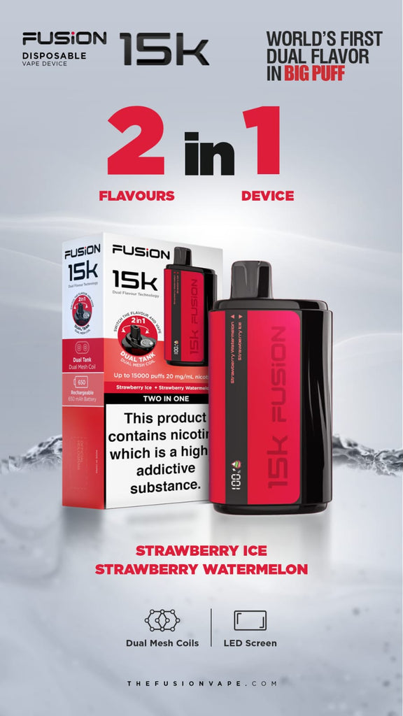 2 IN 1 FUSION 15K PUFFS DISPOSABLE VAPE POD KIT | Best Device | Best Price | UK - vapeswholesale