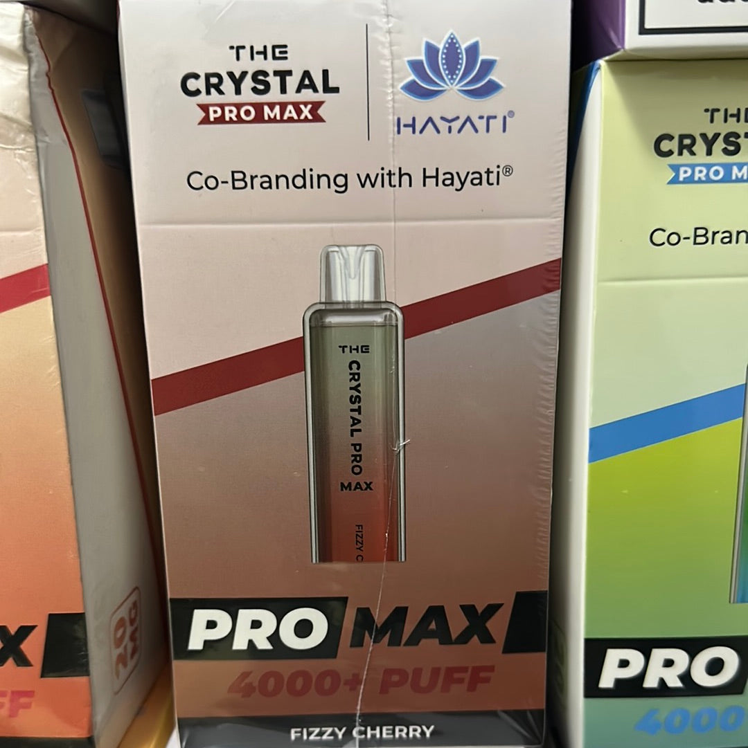 Crystal Pro Max 4000+ Puffs CoBrand with Hayati 20mg LongLasting Flavor, Ergonomic Design Crystal Pro Max 4000+ Puffs CoBrand with Hayati 20mg LongLasting Flavor, Ergonomic Design