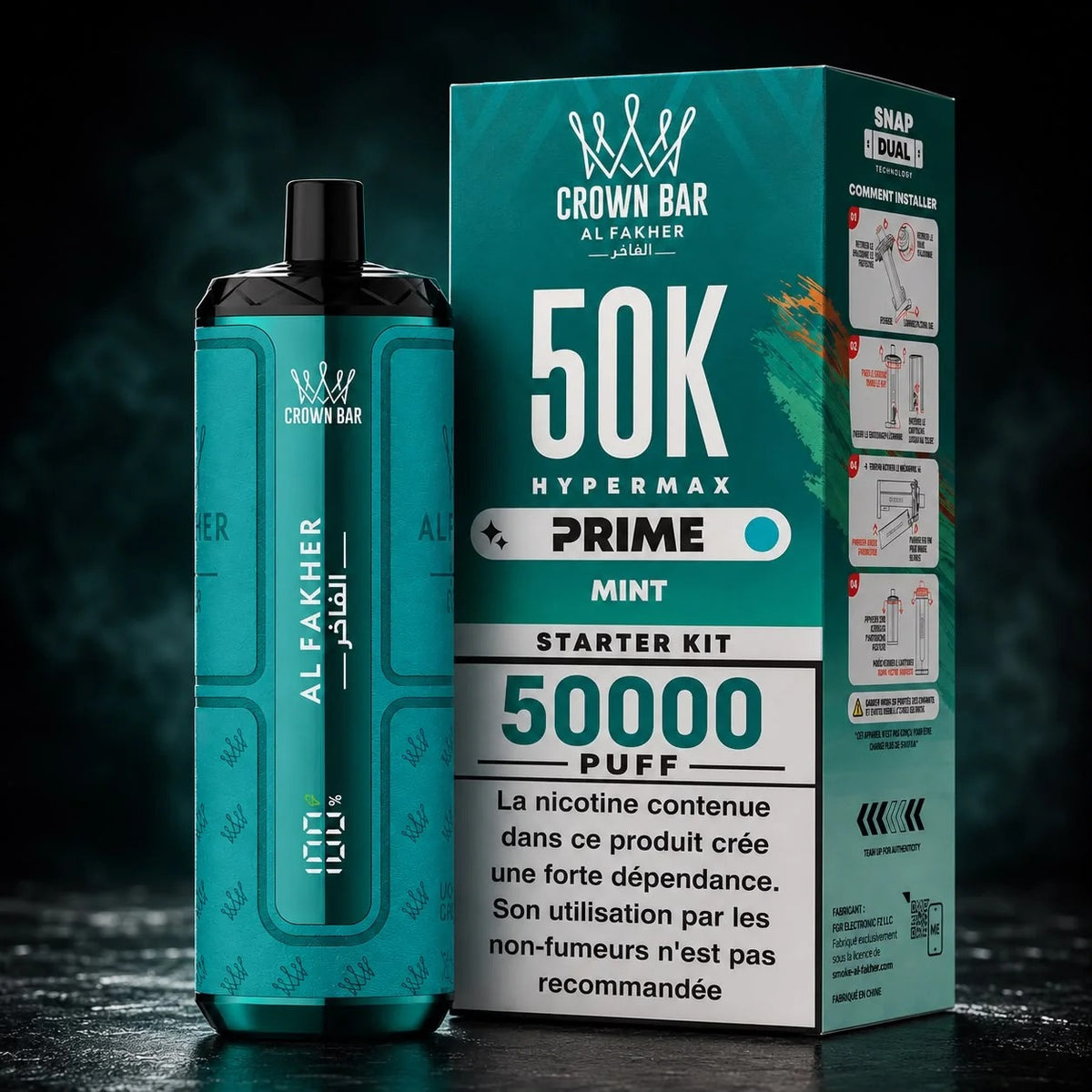 Crown Bar Al Fakher HyperMax Prime 50K Prefilled Vape Kit