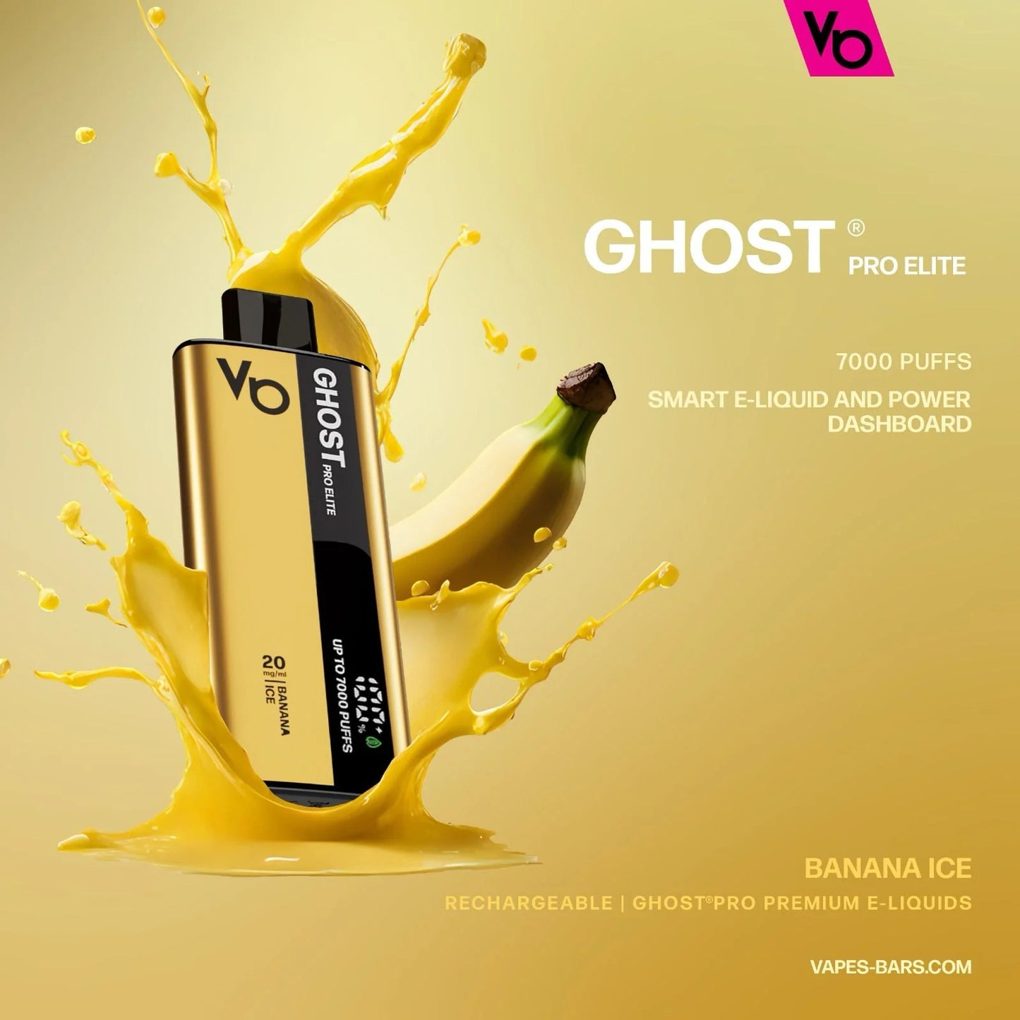 Ghost Pro Elite vape device with banana ice flavor