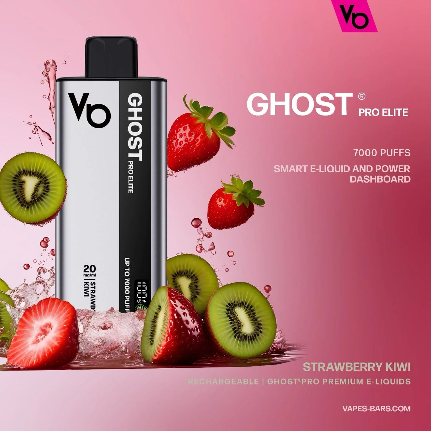 Ghost Pro Elite vape device with strawberry and kiwi