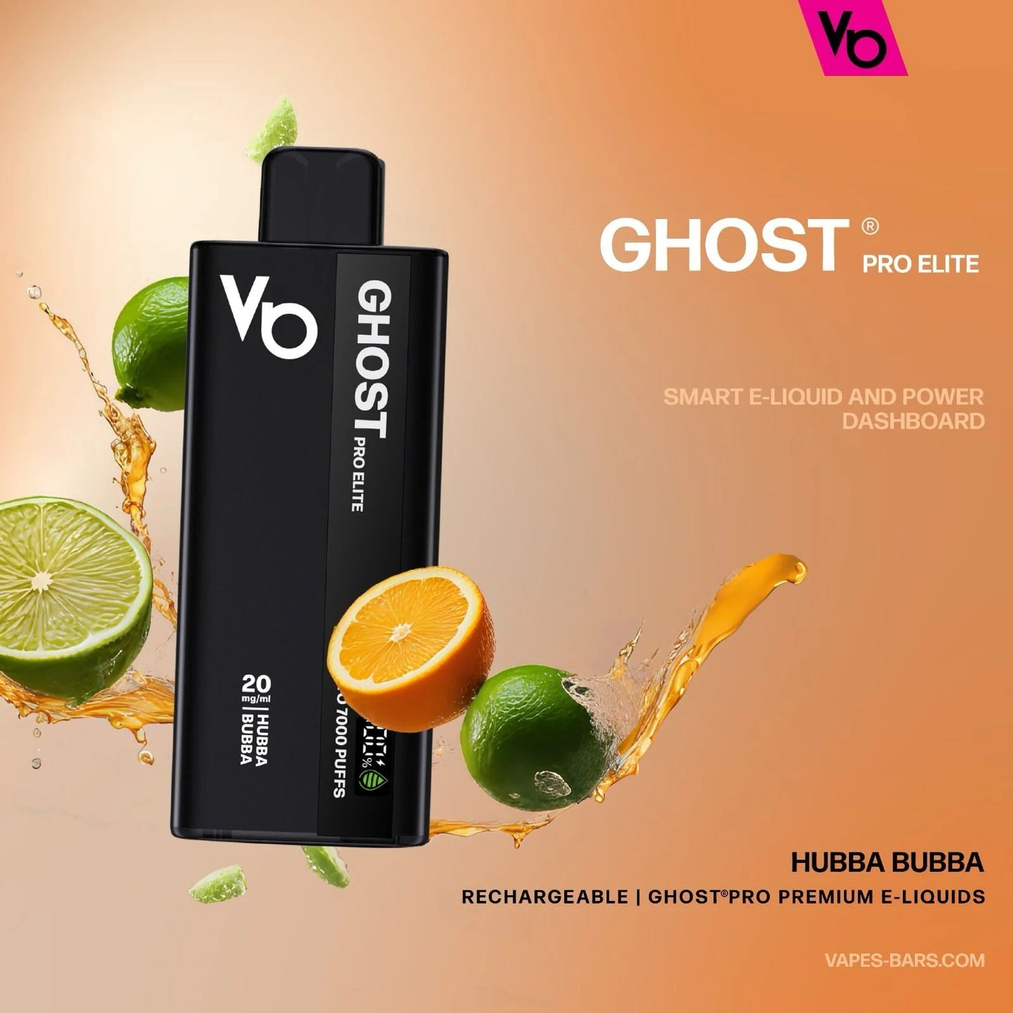 Ghost Pro Elite e-liquid bottle with citrus fruits