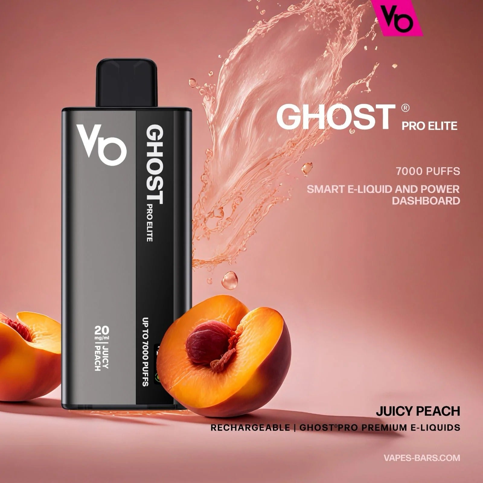 Ghost Pro Elite vape device with juicy peach