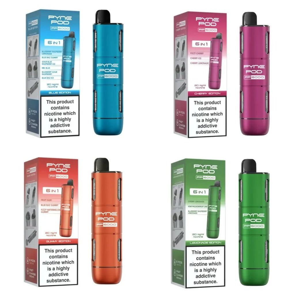 PYNE POD PP6000 6IN1 DISPOSABLE VAPE| Best Price | UK | Vapes Wholesale