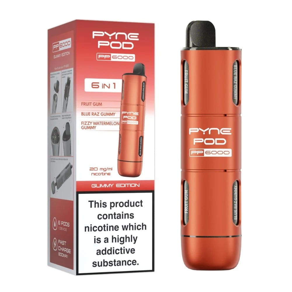 PYNE POD PP6000 6IN1 DISPOSABLE VAPE| Best Price | UK | Vapes Wholesale