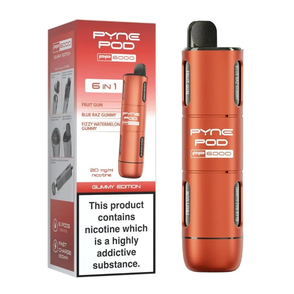 PYNE POD PP6000 6IN1 DISPOSABLE VAPE| Best Price | UK | Vapes Wholesale