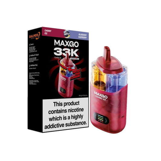 RELX MAXGO Combo 33 | 33k | Best Price | UK | Cherry Ice / Blueberry Sour Raspberry